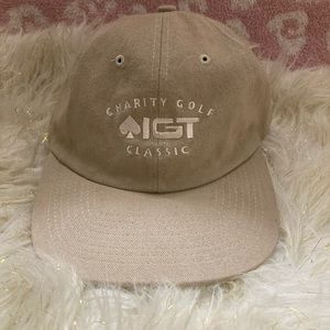 Vintage NISSIN IGT gold strap back cap